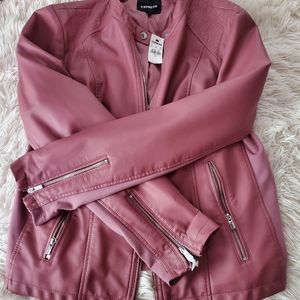 Faux Leather Pink Jacket